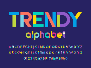 Vector of modern colorful alphabet design