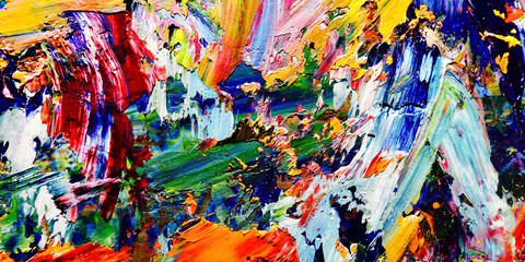 Colorful abstract background wallpaper. Modern motif visual art.  Mixtures of oil paint. Trendy hand painting canvas. Wall decor and Wall art prints Idea.  3D Texture.