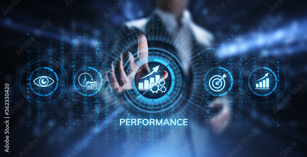 Poster kpi key performance indicator increase optimisation business and industrial process.