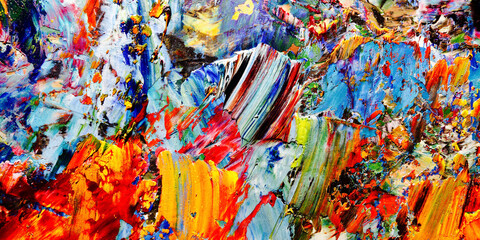 Colorful abstract background wallpaper. Modern motif visual art.  Mixtures of oil paint. Trendy...