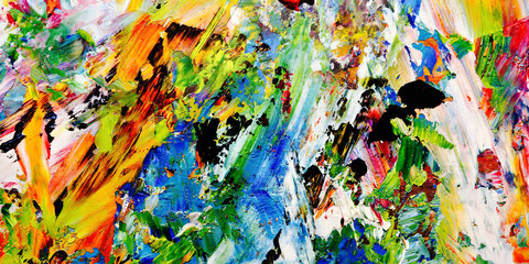 Colorful abstract background wallpaper. Modern motif visual art.  Mixtures of oil paint. Trendy...