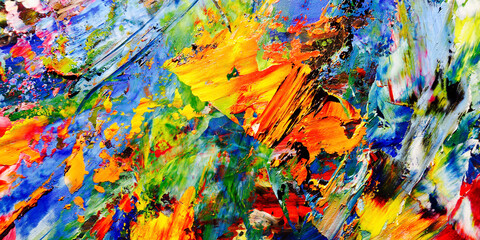 Colorful abstract background wallpaper. Modern motif visual art.  Mixtures of oil paint. Trendy...