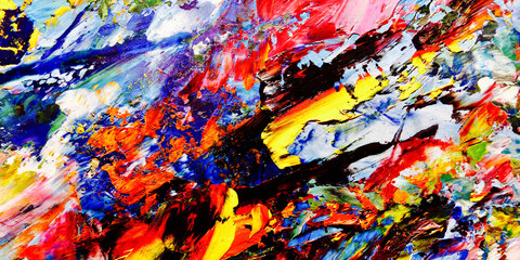 Colorful abstract background wallpaper. Modern motif visual art.  Mixtures of oil paint. Trendy...