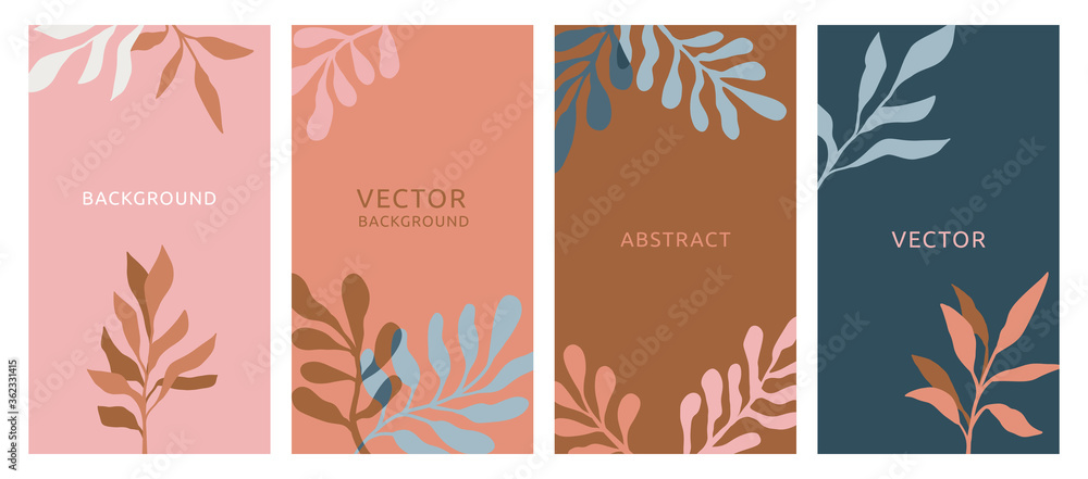 Poster vector set of abstract backgrounds with copy space for text - autumn sale - bright vibrant banners, 