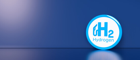 Blue Hydrogen filling H2 Gas Pump station icon isolated on background - H2 energy concept
