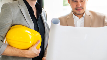 Real Estate business interior architect professional teamwork design video conference online...
