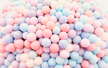 Background of a set of colored balloons on the sky background