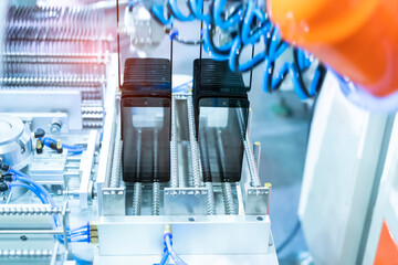 robotic screen protector film or glass cover in manufacture phone factory