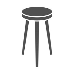 Bar Stool icon in flat style.Vector illustration.