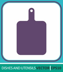 Obraz premium Cutting Board. Vector Icon. Simple vector illustration for graphic and web design.