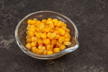 Sweet corn seeds in the bowl