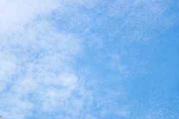 Clear blue color sky with white cloud background