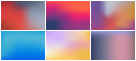 Bright color background with mesh gradient texture for minimal dynamic cover design. Blue, pink, red, yellow. Vector illustration for your graphic design, banner, summer or aqua poster - obrazy, fototapety, plakaty