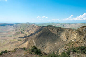 Azerbaijan Georgia border cave town on David Gareja monastery complex. a famous historic site in Kakheti, Georgia.