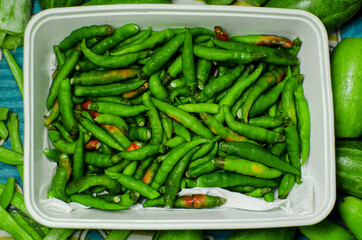 Indian green chillies for masala
