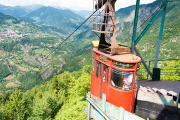 Ropeway in Khulo, Adjara, Georgia. It is built by Soviet Union.
