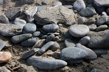 Fototapeta na wymiar Kserokampos beach stones creta island covid-19 holidays 2020 high quality prints