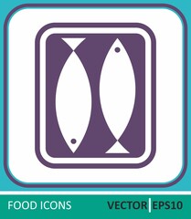 Fish, canned fish. Vector Icon. Simple vector illustration for graphic and web design.
