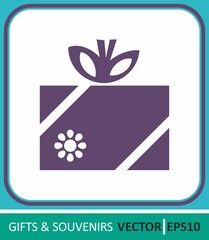 Gift box, Surprise, Gift. Vector Icon. Simple vector illustration for graphic and web design.