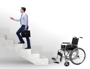 Accessibility concepth with wheelchair for disabled