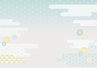 爽やか かわいい 和柄 和風 文様 背景 素材