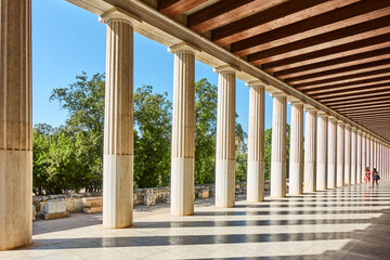 Colonnade of marble classical columns