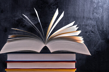 Composition with open book