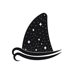 Shark fin, night sky space, dolphin fin vector.