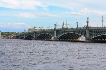 view of the Trinity bridge in Saint Petersburg