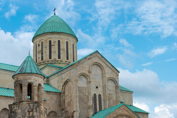 Fototapeta na wymiar Bagrati Cathedral in Kutaisi, Imereti, Georgia. UNESCO removed Bagrati Cathedral from its World Heritage sites in 2017.