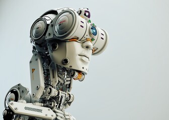 Stylish dragonfly robotic man, 3d rendering