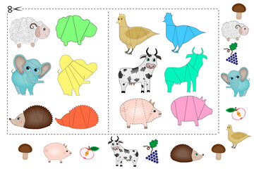 Fototapeta premium Colorful puzzle for children with animals