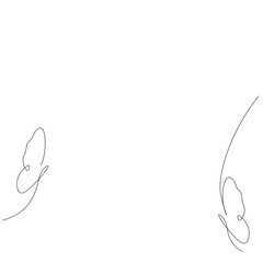 Butterfly fly silhouette, vector illustration