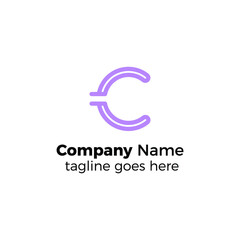 line c logo design vector illustration simple