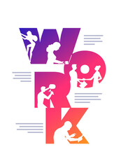 Work business concept poster design template.