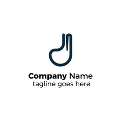line j logo design vector illustration simple
