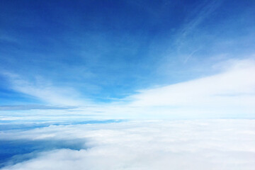 Naklejka na ściany i meble high sky above cloud background is take a photo from window of plane