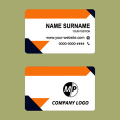 Business card vector simple flat design