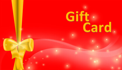 Illustration of gift card with bow and ribbon