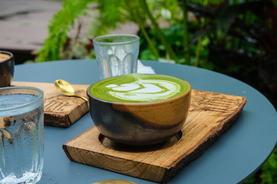 Green macha late hot tea