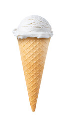 ice cream waffle cone on white background