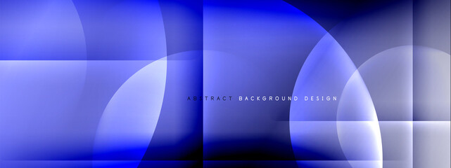 Vector abstract background - circle and cross on fluid gradient with shadows and light effects. Techno or business shiny design templates for text