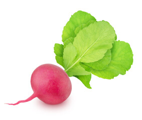Fresh whole beet with leaves isolated on a white background.