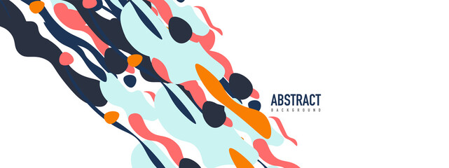 Trendy liquid style shapes abstract design, dynamic vector background for placards, brochures, posters, web landing pages, covers or banners