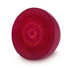 Half of fresh beet isolated on a white background.