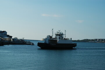 Naklejka premium cargo ship in port