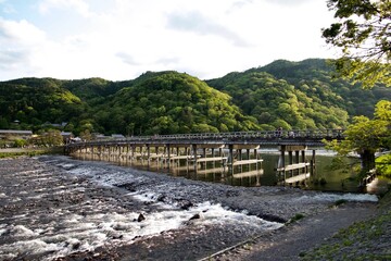 Fototapeta na wymiar 京都 嵐山 渡月橋 Kyoto arashiyama Togetsukyo bridge