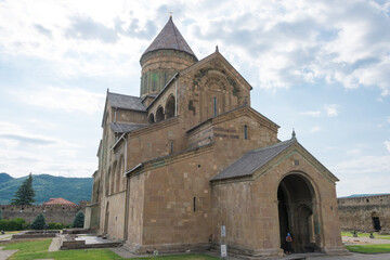 Fototapeta na wymiar Svetitskhoveli Cathedral in Mtskheta, Mtskheta-Mtianeti, Georgia. It is part of the World Heritage Site - Historical Monuments of Mtskheta.