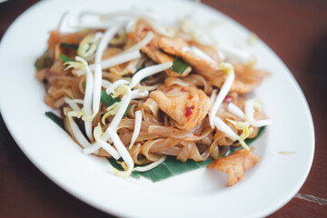 Stir fried noodle Thai Korat style