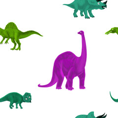 Dinosaurs. Seamless illustration. Background for baby clothes, fabrics and packaging.